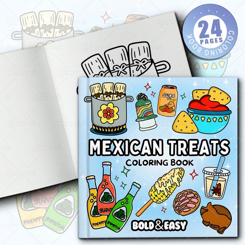 كتاب تلوين الوجبات الخفيفة الم - مراجعة Food And Snacks Coloring Book Bold And Easy وسعره