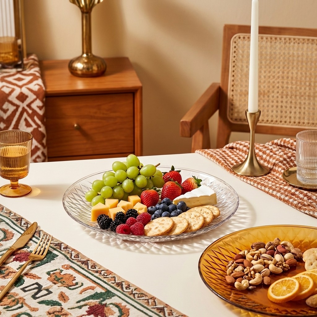 صينية تقديم بلاستيكية شفافة، ط - مراجعة Food Platter Snacks وسعره